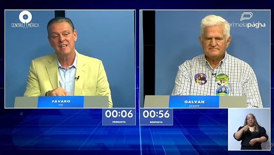 Fávaro e Galvan são candidaos ao Senado e se enfrentram em debate