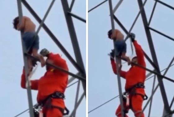 Criança foi resgatada pelo Corpo de Bombeiros de Rondônia.