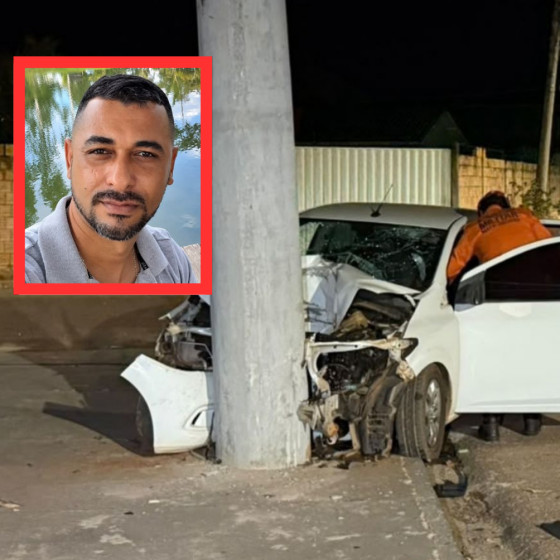 Welton Dias Santos morreu após bater o carro em poste no Centro de Pontes e Lacerda