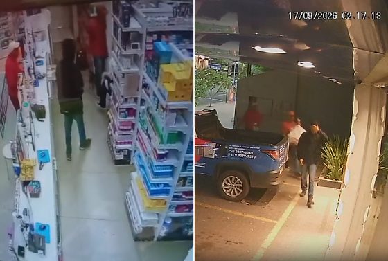 A ação foi registrada pelas câmeras de segurança do estabelecimento.
