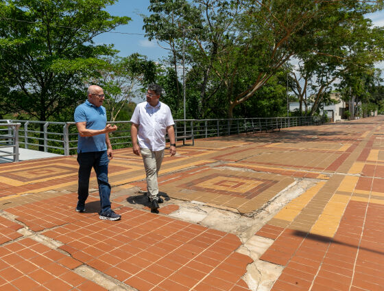 Otaviano Pivetta e Fellipe Corrêa vistoriaram a Orla do Porto e discutiram os próximos passos para a revitalização da área.