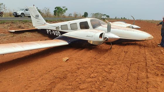 Avião do deputado estadual Júlio Campos fez um pouso forçado em Araguaiana, na manhã desta terça-feira (22)