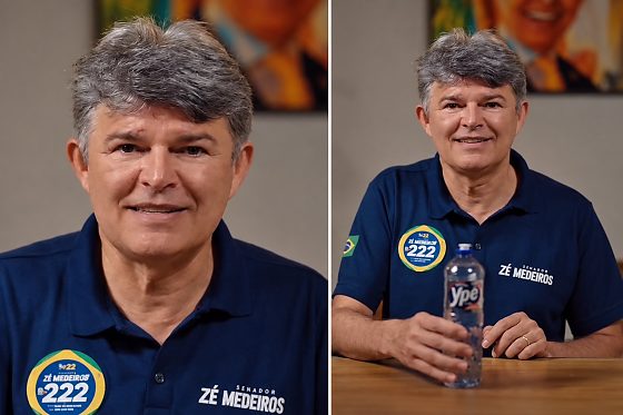 Medeiros colocou um frasco de detergente sobre a mesa e retomou a provocação: “O detergente que a gente bebe é Ypê”.