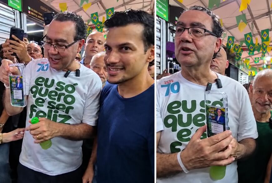 Augusto Cury investiu no corpo a corpo com o eleitorado em Cuiabá.