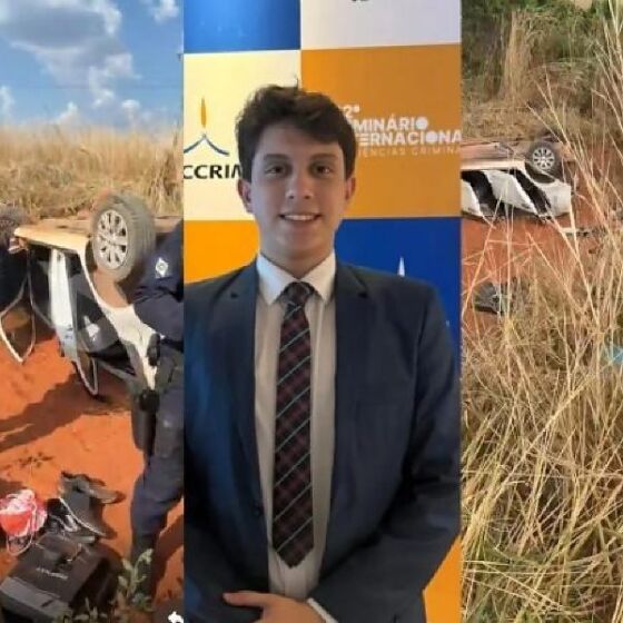 Carro saiu da pista, capotou e caiu em uma ribanceira às margens da BR-158, em Nova Xavantina