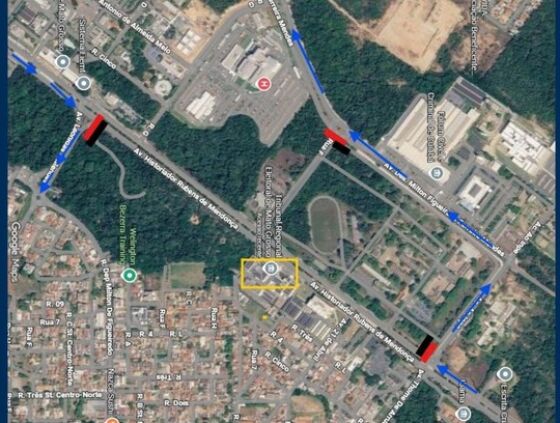 Bloqueios começam às 20h de sábado e serão ampliados no domingo, com interdições até as 22h na região da Morada do Ouro e do CPA.