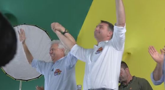 Ronaldo Caiado declara apoio ao candidato à Presidência da República Flávio Bolsonaro, em Goiás
