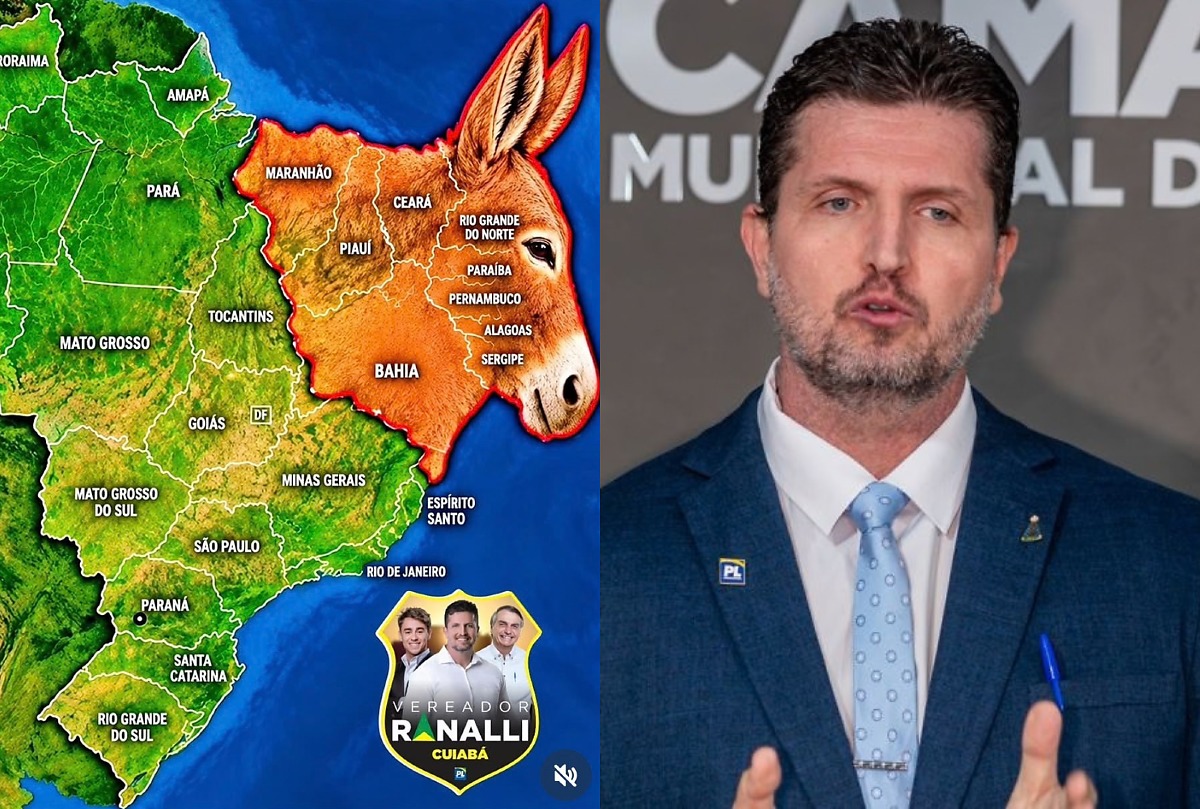 Vereador de Cuiabá publica imagem relacionando nordestinos a burros