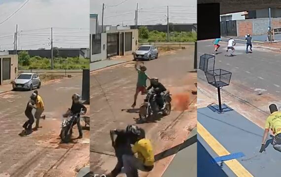 Bandido saca arma contra trabalhadores, mas é surpreendido pela reação das vítimas.