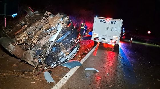 Acidente aconteceu na noite dessa sexta-feira (9), no km 56 da BR-163.
