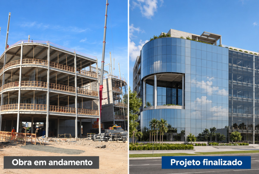 Nova sede da Prefeitura de Sinop tinha 27,6% de execução em maio de 2026, segundo balanço divulgado pelo município.