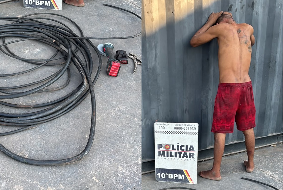 Homem é preso por furto de fios de transformador em Cuiabá