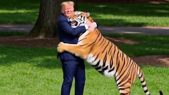  Presidente dos EUA compartilhou imagens do ataque fatal contra William Chapman antes de publicar montagem em que aparece interagindo com o animal.