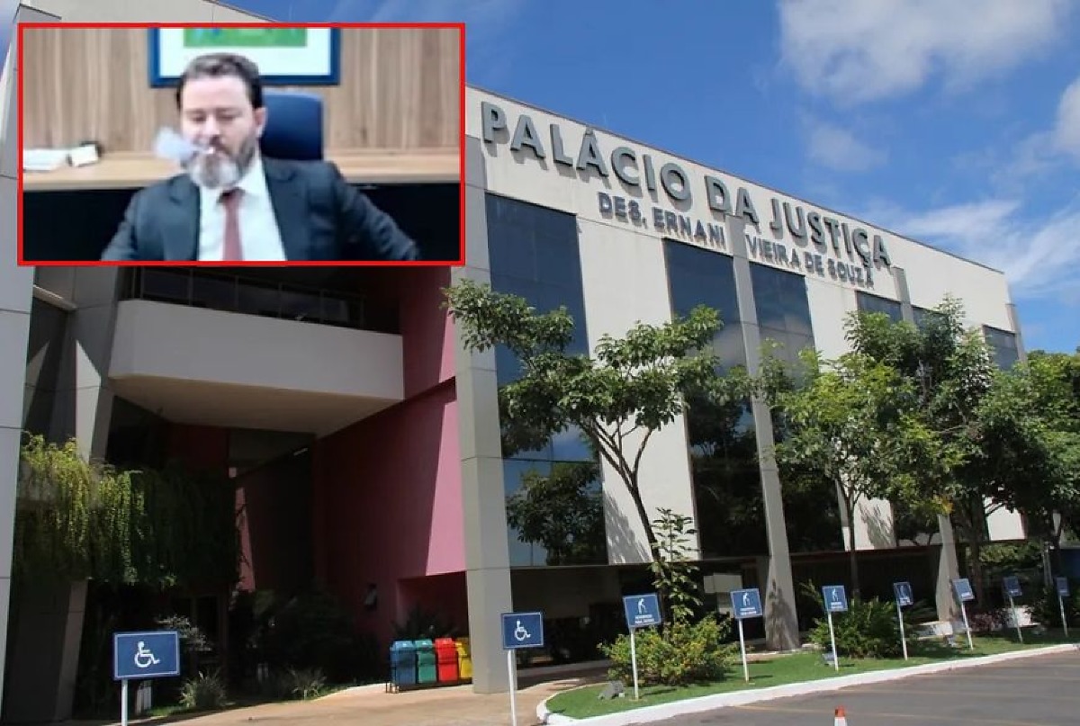 Advogado de SP fuma durante sessão virtual do Tribunal de Justiça em Cuiabá