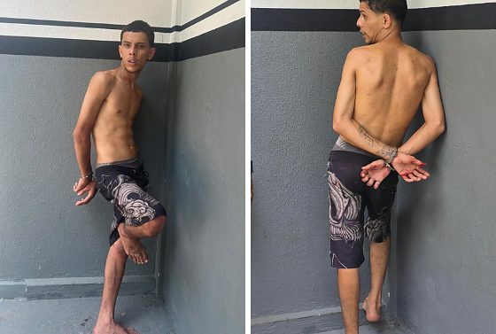 Artur, de 19 anos, foi preso em flagrante após tentar fugir da Polícia Militar.