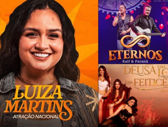 De Luiza Martins e Orange Night a tributos sertanejos e clássicos do rock, a capital mato-grossense reúne opções para diferentes públicos entre quinta-feira (15) e domingo (18).