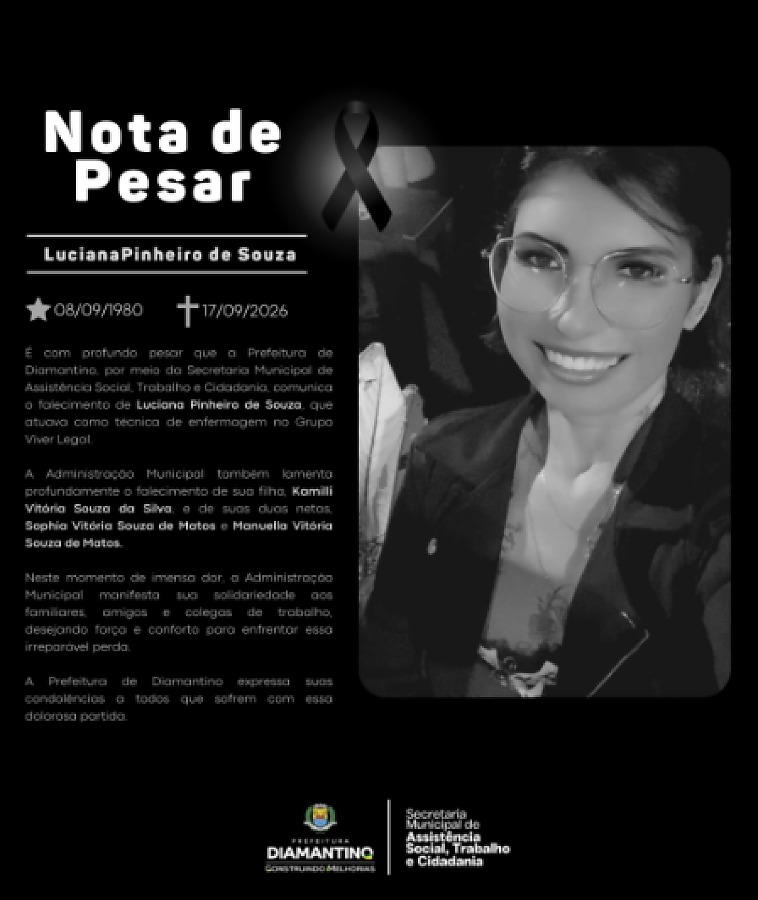 NOTA DE PESAR - Luciana Pinheiro de Souza