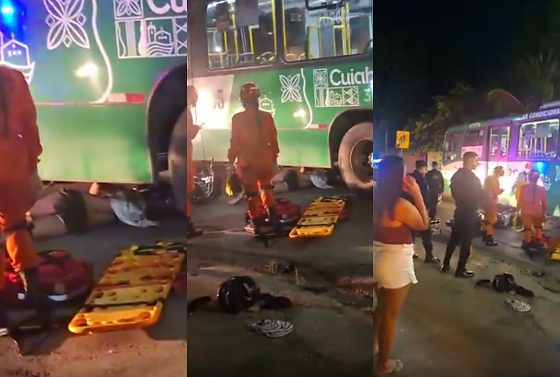 Acidente entre motocicleta e ônibus terminou com a morte de Pablo Riquelme Oliveira Dantas, na noite desse sábado (17), em Cuiabá