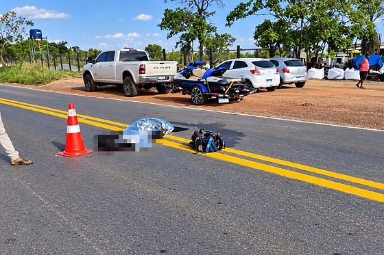 Acidente entre motocicleta e caminhonete terminou com a morte de Robson Muniz, na MT-351
