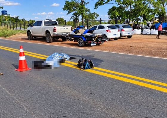 Acidente entre motocicleta e caminhonete terminou com a morte de Robson Muniz, na MT-351