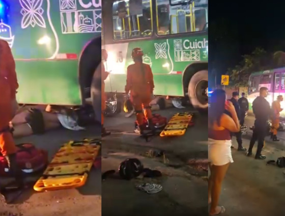 Acidente entre motocicleta e ônibus terminou com a morte de Pablo Riquelme Oliveira Dantas, na noite desse sábado (17), em Cuiabá