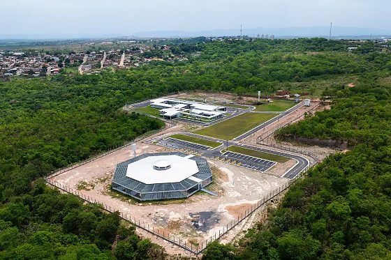 Imagem aérea do Cetras, no Centro Político Administrativo, em Cuiabá.