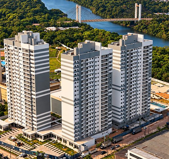  Localizado na Avenida Beira Rio, em Cuiabá, residencial tem opções voltadas a quem busca o primeiro imóvel ou pretende investir em locação.