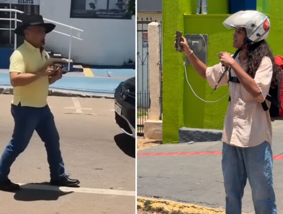 Cláudio Ferreira distribuía material de campanha quando foi abordado por um militante Lulista.