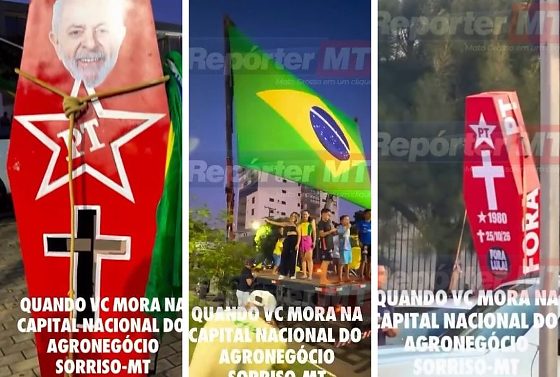 Nesse sábado (24), apoiadores de Flávio Bolsonaro (PL) promoveram carreatas e encenaram o "sepultamento" simbólico do candidato do PT